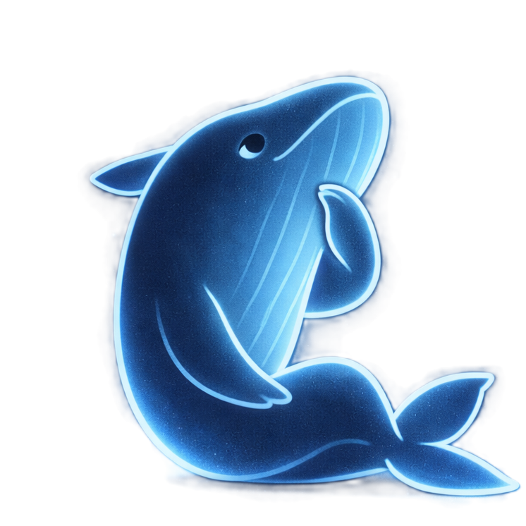 Pondering whale icon