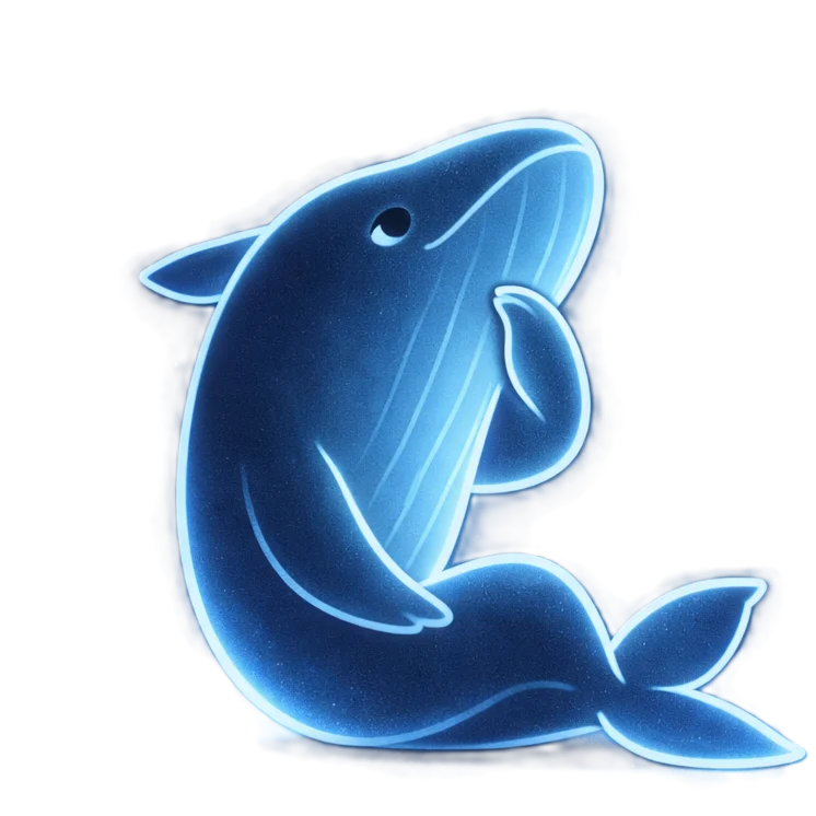 Pondering whale icon
